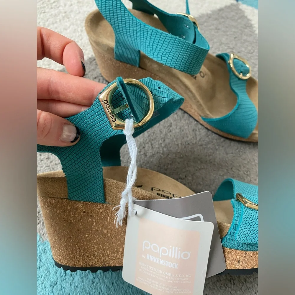BIRKENSTOCK SOLEY NUBUCK Papillio Turquoise Bay - Picture 5 of 7